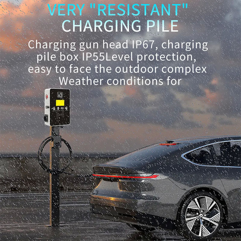 type portatif fixé au mur de remplissage rapide de 3 phases 380v - chargeur de 2 EV