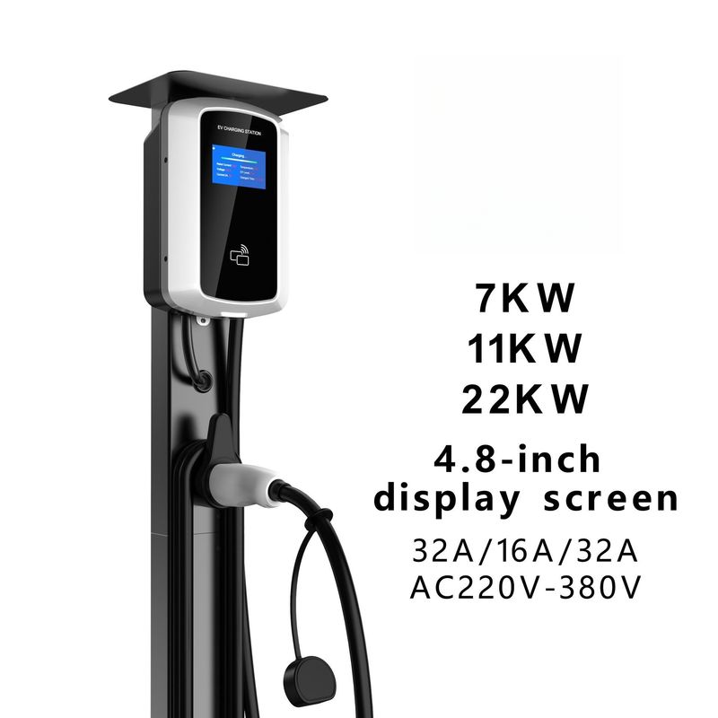 4,8 station de charge fixée au mur du chargeur EV de boîte de mur à C.A. de l'écran 480V d'affichage à cristaux liquides de pouce frappant à toute volée la carte