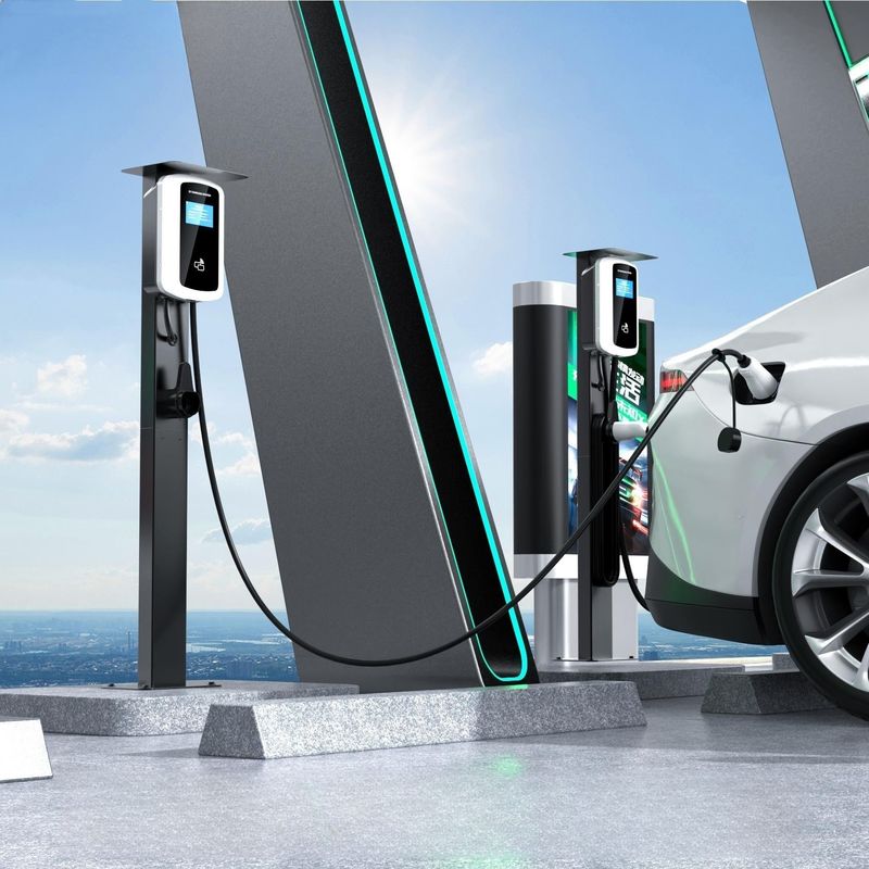 4,8 station de charge fixée au mur du chargeur EV de boîte de mur à C.A. de l'écran 480V d'affichage à cristaux liquides de pouce frappant à toute volée la carte