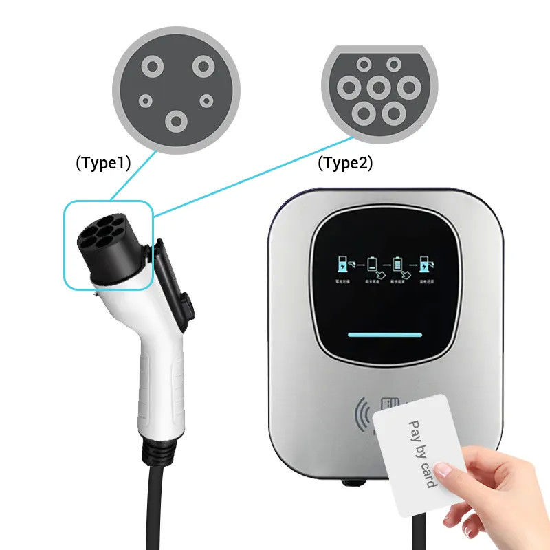 Tesla 7 kilowatts carte à balayage 220v Type 1 chargeur EV avec écran LED
