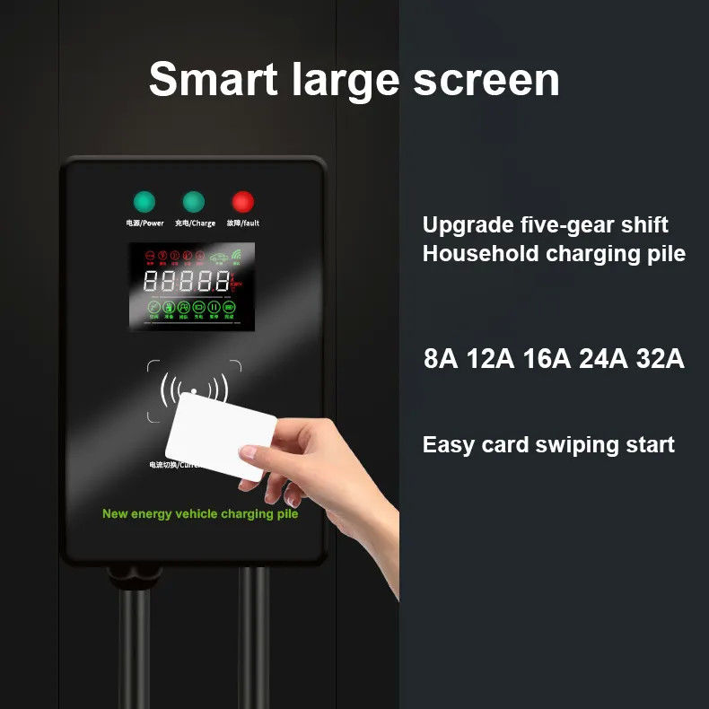 Type1 et Type2 Smart plus grand écran murale station de recharge EV montée Blue Tooth