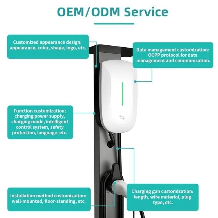 Point de remplissage du niveau 2 7kw 11kw 22kw	Indicateur fixé au mur rapide de la station de charge d'EV LED