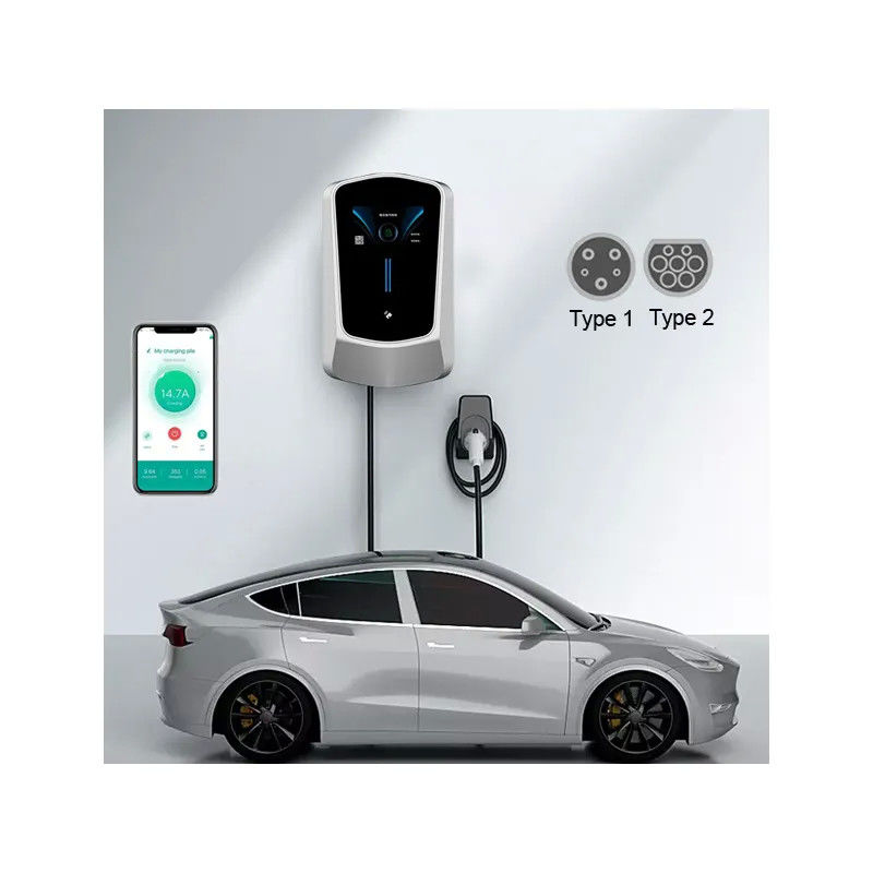 Chargeur de boîte murale à colonne de type 1 de type 2 Ev résistant aux UV