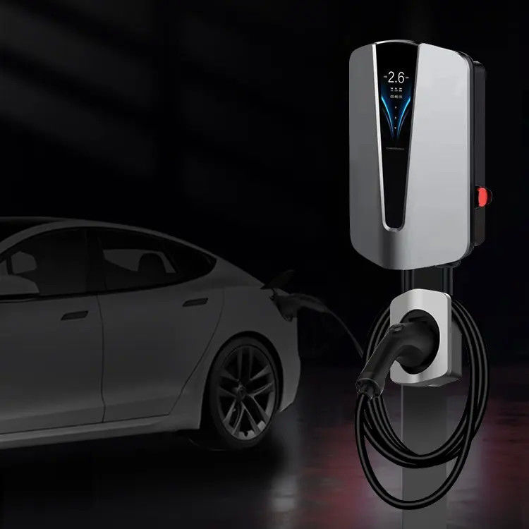 Écran de 4,3 pouces 22 kilowatts de 5m de câble de chargeur du mur EV pour la maison de remplissage rapide de Tesla