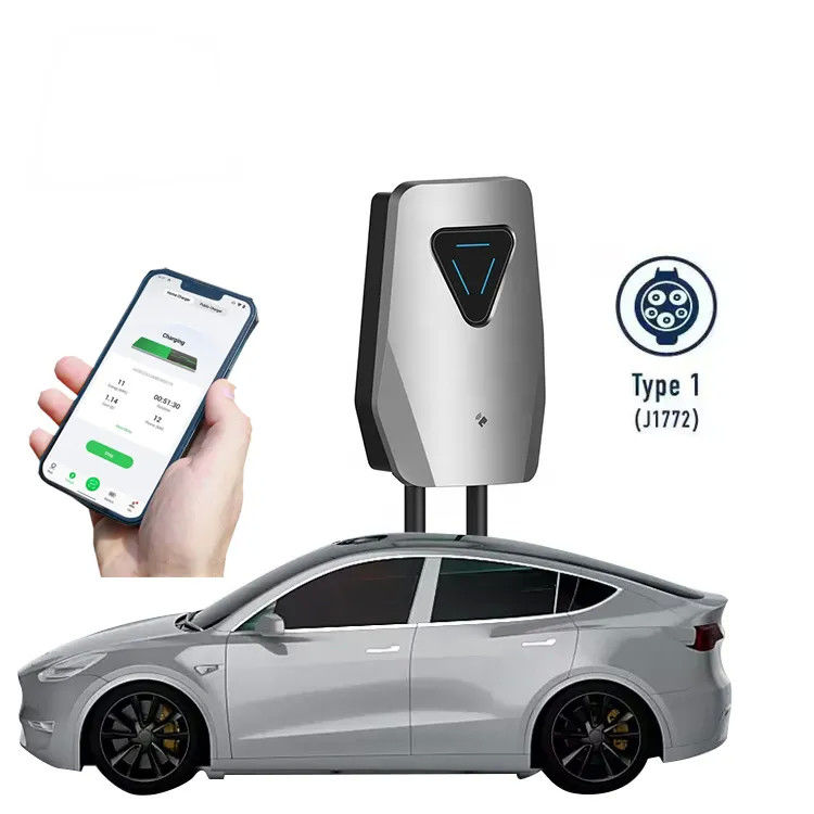 Chargeur simple standard américain du mur EV de type 1 de l'arme à feu 32A pour le remplissage de maison de Tesla