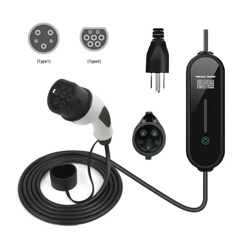 Shell imperméable à l'eau 5 mètres câble 16A LED Indicateur AC chargeur rapide pour EV