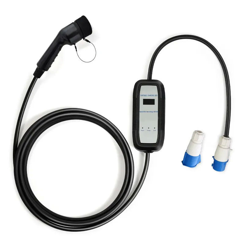 Chargeur électrique portable à courant alternatif 32A à l'épreuve des éclairs de type 1 et de type 2 avec écran