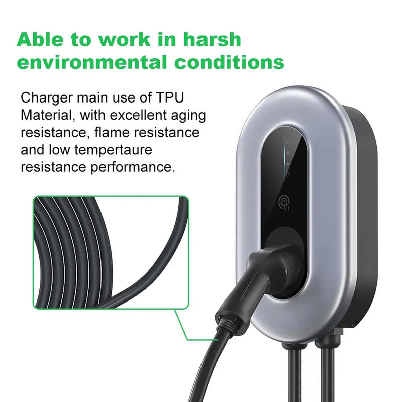 Écran LCD à 3 phases de 7kw 11kw 22kw Type 2 Chargeur de véhicule électrique pour une protection contre les températures