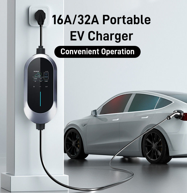 Chargeur portatif de véhicule électrique d'arme à feu simple d'UE du type 1 7kw de SAE J1772