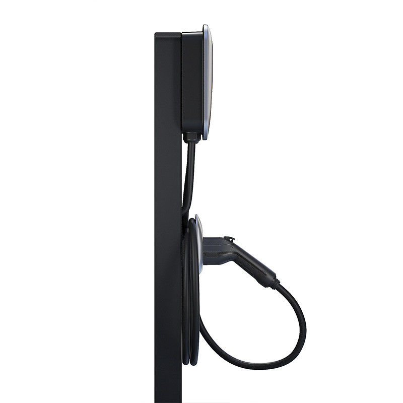7,4 mètres câblent le chargeur fixé sur colonnes du type 1 EV de la maison 11kw avec la carte de RFID