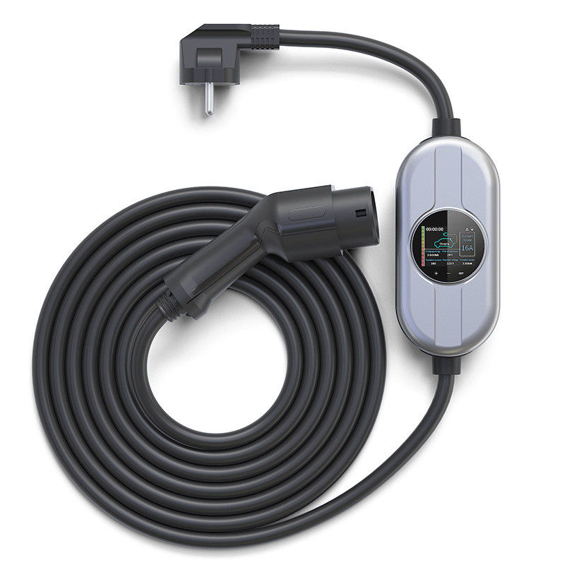 16A 32A 2,5 avance la FCC petit à petit portative de type 1 de chargeur de la station de charge de l'écran EV d'affichage à cristaux liquides EV
