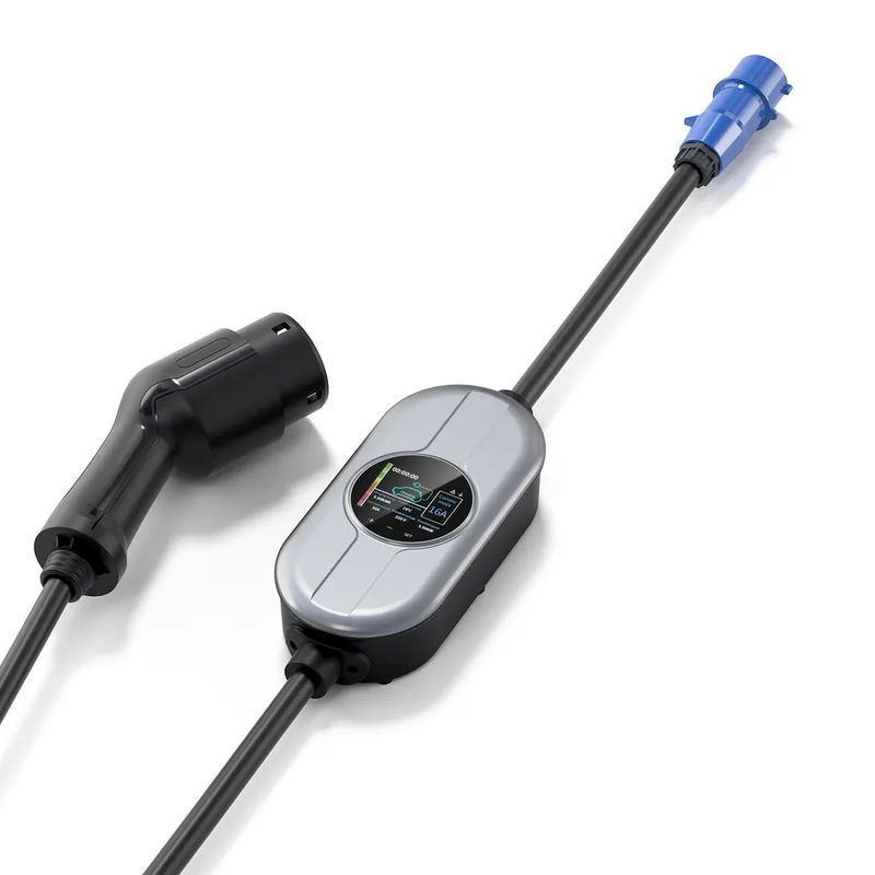 Type 2 Lampes pilotes à courant réglable OLCD Portable chargeur AC EV étanche