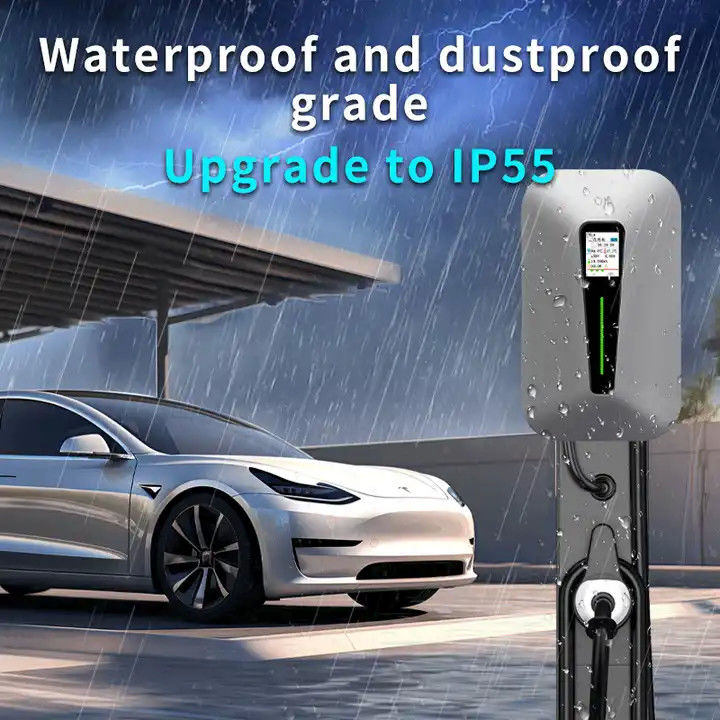 Type 1 et type 2 RFID LCD Wall EV chargeur pour toutes les voitures électriques