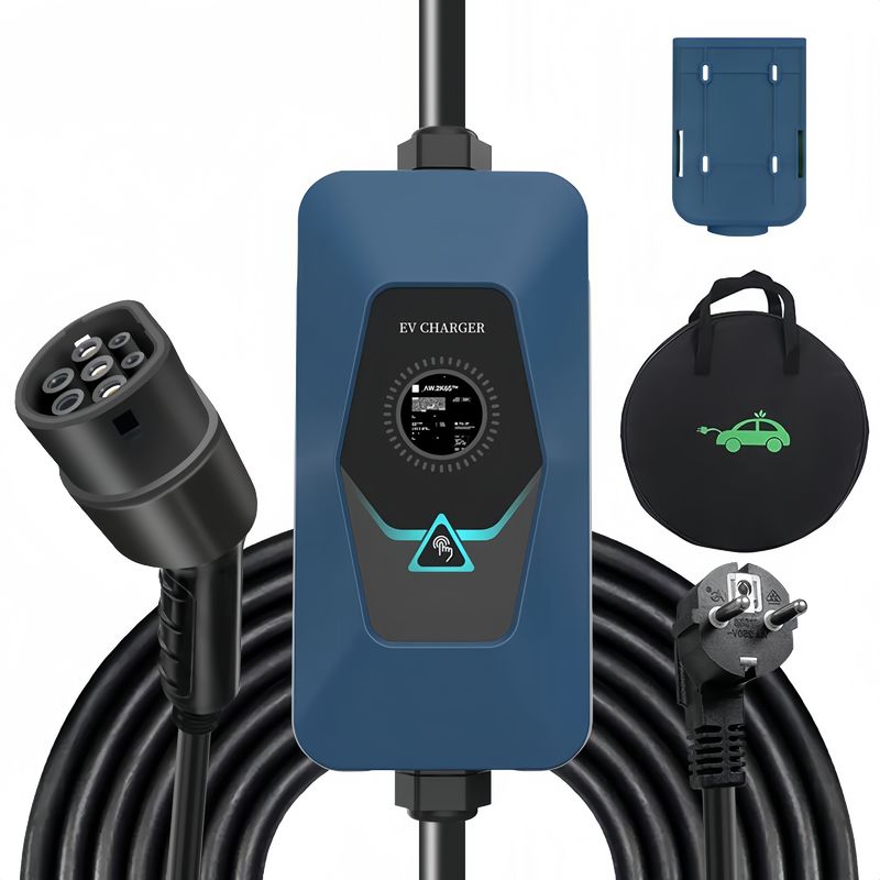 Type 2 affichage d'écran 32A chargeur portable AC EV avec certificat CE